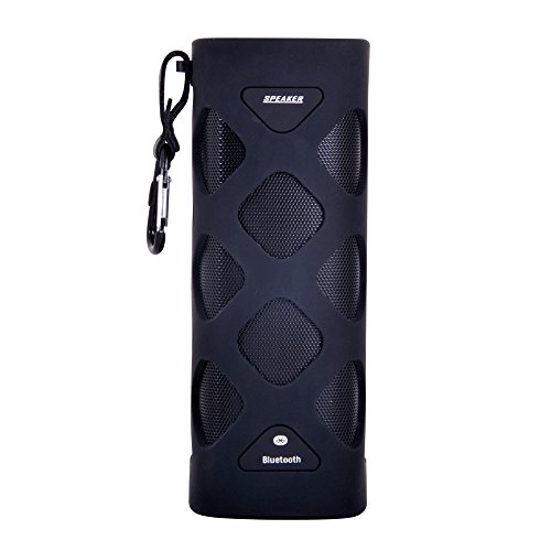 Ecandy Portable NFC Waterproof Super Bass Resonance Bluetooth Wireless Speaker With Power Bank Bluetooth CSR 4.0 Technology Compatible Outdoor Sport/ Climbing Stereo With Metal Snap Hook,Black