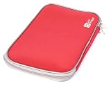DURAGADGET Red "Travel" Shock Absorbent Neoprene Laptop Sleeve With Dual Zips For Toshiba Satellite L855-10P, C855-10Z & Pro C850-11C