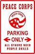 PEACE CORPS PARKING volunteer share govt sign