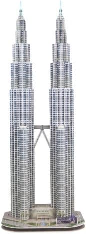 POP Out World 3D Puzzle - World Architecture Series The Petronas Towers - Kuala Lumpur (Glow in the Dark) by Scholas