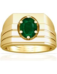 14K Yellow Gold Oval Cut Emerald Solitaire Ring