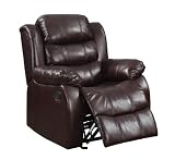 Homelegance 9705PM-1 Glider Microfiber Recliner Chair, Dark Brown Polished