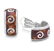 ITALIAN STERLING SILVER EARRINGS WITH TORTOISE ENAMEL