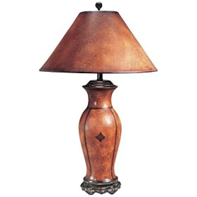 Maitland-Smith Antique Sienna Leather Table Lamp by Maitland-Smith