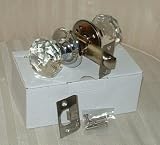 24% Lead Crystal Glass Passage Door Knob Set Chrome