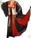 PR3/Red black BELLY DANCE PEASANT TOP & SKIRT COSTUME