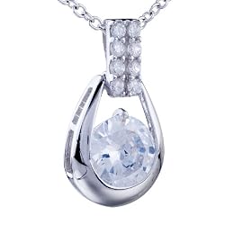 CircleCrystalPendantNecklaceValentinesDayGiftsJewelryCubicZirconia