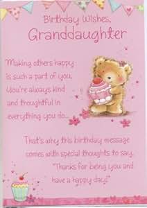 Granddaughter Birthday Card - Birthday Wishes Granddaughter - Cute ...