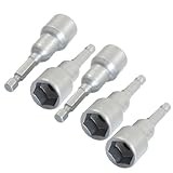 uxcell 六角ドライバービット　パワーソケットドライバービット　クロムバナジウム　グレー　279g　5個