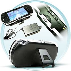 Utra-High Capacity 4400 mAh Sony PSP Battery - Cradle - Charger-Carry Bag 4 i...