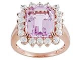 10KT RG 6.90CT KUNZITE WITH 1.70CTW WHITE ZIRCON RING