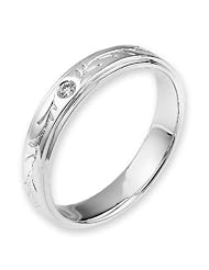18k White Gold Ridged Twig Crafting Flush Setting Round Diamond Women Wedding... by 