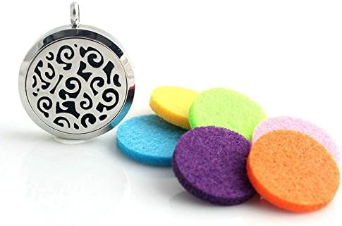Aromatherapy Essential Oils Stainless Steel Perfume Diffuser Pendant Locket Necklace with Chain (Ocean Wave)