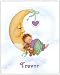 Personalized Nursery Wall Decor, Baby in the Moon, Childrens Wall Art