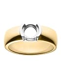 14k Two-Tone Gold Semi-Bezel Engagement Ring Setting