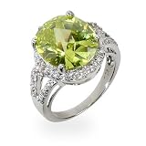 Melinda's Apple Green CZ Sparkling Cocktail Ring