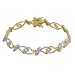 18k Yellow Gold Plated Sterling Silver Open Hearts Bracelet, 7.25