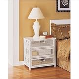 Solar Three Drawer Nightstand in White