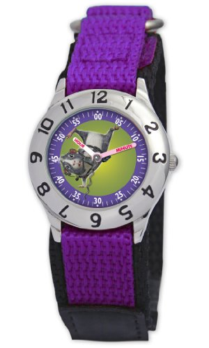 Disney Kids' D855S504 G-Force Agent Juarez Time Teacher Purple Velcro Watch