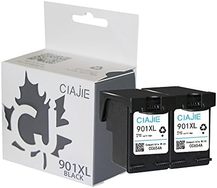 CIAJIE Remanufactured HP 901XL Ink Cartridge High Yield Show Accurate Ink Level Compatible with HP Officejet 4500 J4500 J4540 J4550 J4580 J4680 J4624 J4524 (2*Black)