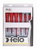 6pc Slotted & Phillips Insulated Screwdriver Set, 2 Component Handle, Felo 50176