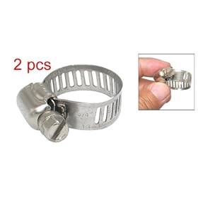 3/4" 13-19mm Hose Pipe Clamp Hoop Silver Tone Small: Home Improvement