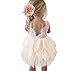 Backless A-line Lace Back Flower Girl Dress (1T, Ivory)