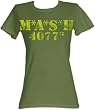 MASH 4077th M*A*S*H in Yellow Juniors Green T-shirt Tee
