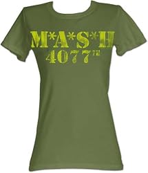 MASH 4077th M*A*S*H in Yellow Juniors Green T-shirt Tee