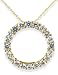 14KT Yellow Gold 2.0 CTW Round CZ Circle Pendant on 18" Chain