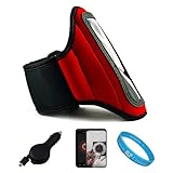 Red Durable Moisture Resistant Neoprene Protective Exercise Workout Armband ....