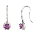 14K White Gold Amethyst and Diamond Earrings