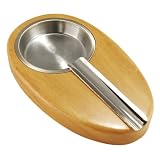 Solid Oval Wood Art Design Oak Stainless Steel Cigar Smoking Ashtray