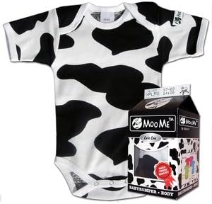 MooMe Organic Bodysuit in Milk Carton - Cow Spot