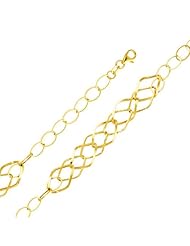 14K Yellow Gold Fashion Link Bracelet with Lobster Claw Clasp - 8" Inches