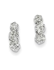 14K White Gold Diamond Post Earrings