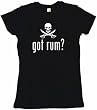 got rum? Pirate Logo Women's Babydoll Petite Fit Tee Shirt in 6 Colors Small thru XL