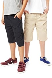 2 Pack Pure Cotton Drawstring Shorts