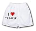 White Boxer Short with I Love Treacle