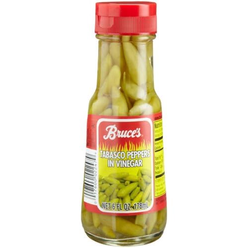 Bruce Tabasco Peppers in Vinegar, 6Ounce Glass Jars (Pack of 12) Grocery