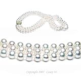 Triple Strand 15-17 Inch 6.5-7mm White Freshwater Cultured Pearl Necklace