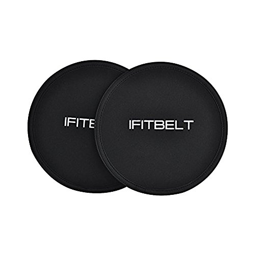 Gliding Discs,IFITBELT® 2 Core Sliders,Dual Sided Slide and Glide Discs for Use on Floors,Yoga Pilates Core Training Body Shaping Abdominal Exercise Equipment with Low Impact (Black)