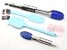 from PinkWebShop Assorted BLUE Silicone / Silicon Bakeware Set 4 Pieces (PINKWEBSHOP) ( Spatula, Tong, Mixing Spoon, Mini Tong)