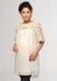 Women's Lauren Kiyomi Threaded Contrast Chiffon Tunic (Maternity) - More Colors Available, L, Ivory