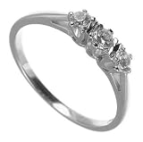 Ladies Diamond Trilogy Ring 9 Carat White Gold Set With Three Stones 14 Carat Total Diamond Weight