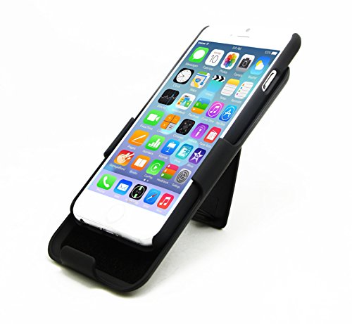 Apple iPhone 6 (4.7) Holster Belt Clip & Hard Silicone Case Combo ☩ Ultra Slim Protection for Your Smartphone ☩ Mobile Protective Shell with Kickstand & Matte Finish for Increased Grip ☩ Must-Have Cell Phone Accessory ☩ Free Clear Screen Protector with Purchase