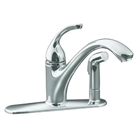 KOHLER K-10413-CP Forte Single Control Kitchen Sink Faucet, Polished Chrome
