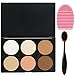 EVERMARKET Makeup Contour Kit Highlight and Bronzing Powder Palette - 6 Colors with Premium Oval Make Up Brush + 1PC Silica MakeUp Washing Brush