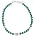 Girlfriend Gifts Sterling Silver Green Onyx Gemstone Necklace 19 inches (gnklc245)