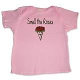 Inspire Clothing Organic Smell The Roses Short Sleeve T-Shirt Bubble Gum, Newborn